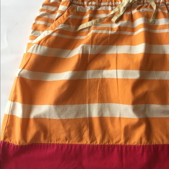 Merona Summer Skirt Coral White Pink Stripe Medium Drawstring - Picture 6 of 9